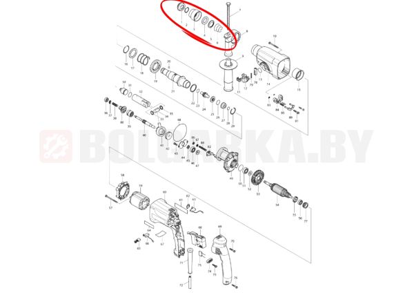 Ремкомплект патрона для MAKITA HR2450/2470