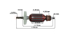 Якорь для BOSCH GBH 2-24/Wortex/Bort (5 зуб.)